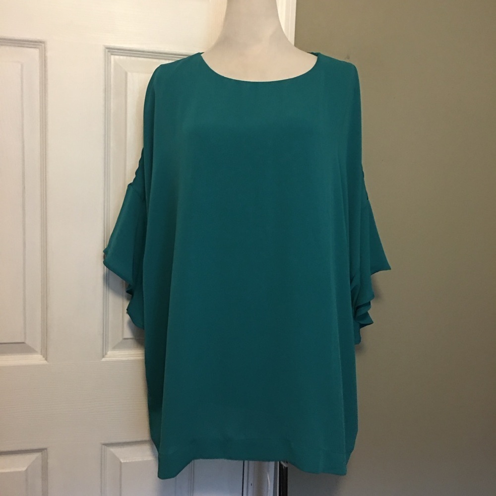 J. Jill NWT Oversized Green Bell Sleeve Tunic